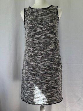 LOFT Fringe Tweed Shift Dress